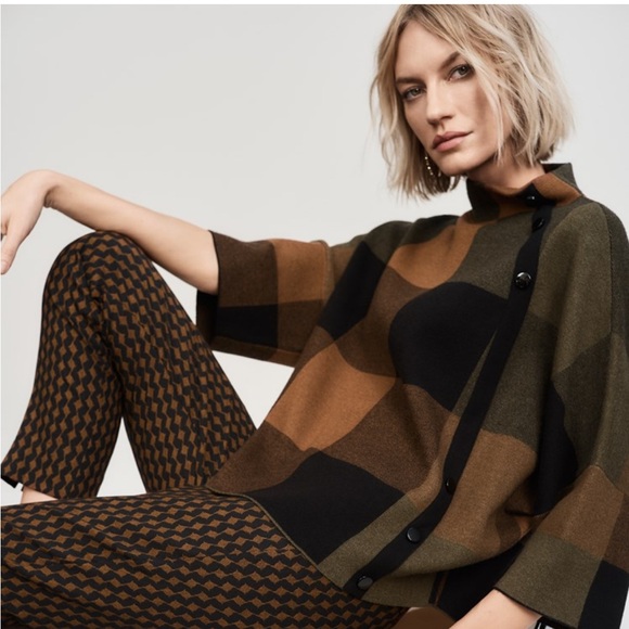 Joseph Ribkoff Plaid jacquard sweater - Picture 1 of 2